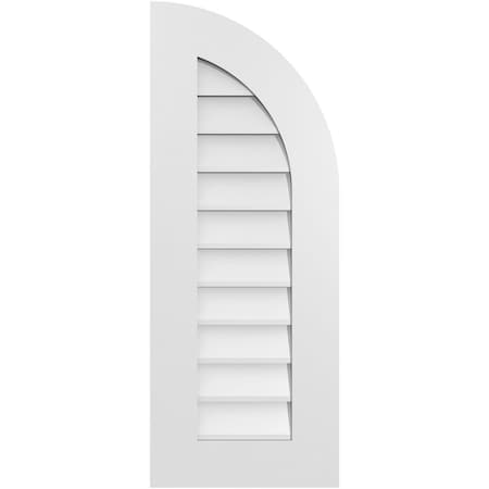 Ekena Millwork Quarter Round Top Right Surface Mount PVC Gable Vent w/ 3-1/2"W x 1"P Standard Frame, 14"W x 36"H GVPQR14X3601SN